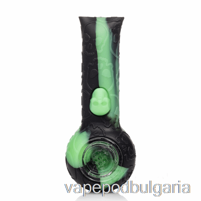 Vape 10000 Дръпки Stratus Silicone Skull Hand Pipe Black / Uv Slime (black / Uv Green)